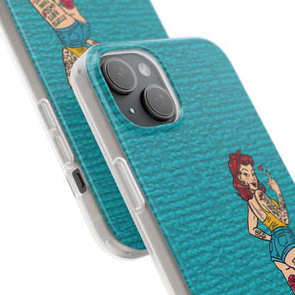 Sassy Pin-Up Stupid Boys Teal Flexi Phone Case