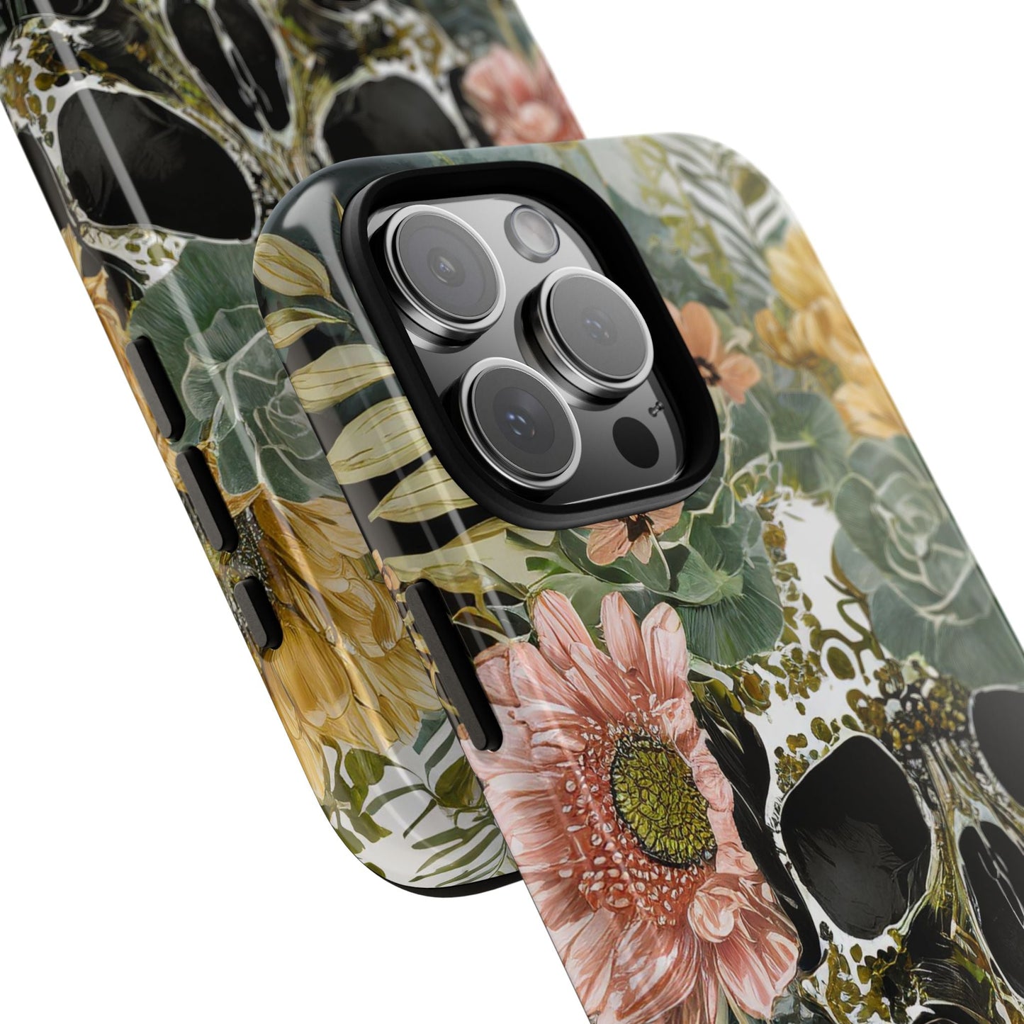 Floral Skull Tough Phone Case
