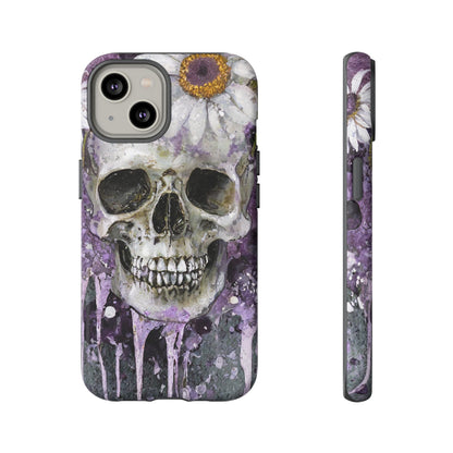 Plum Skull and Daisy Tough Phone Case