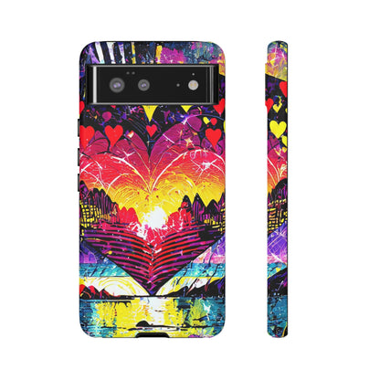 Vibrant Heart Sunset Tough Phone Case