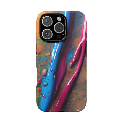 Colorful Artistic Paint Splatter Tough Phone Case