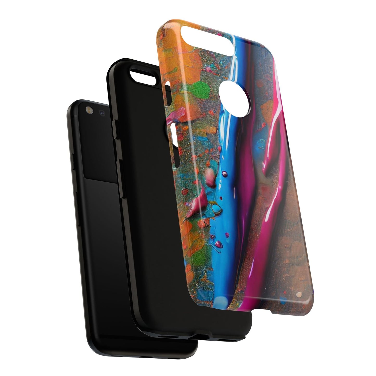 Colorful Artistic Paint Splatter Tough Phone Case
