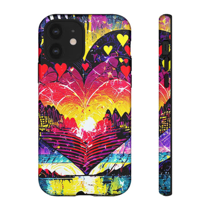 Vibrant Heart Sunset Tough Phone Case