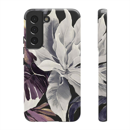 White & Plum Floral Tough Phone Case