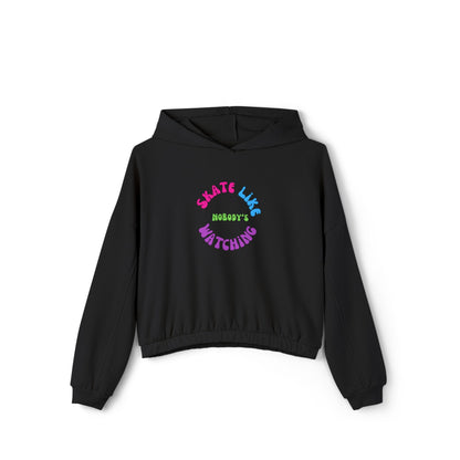 Women’s Cropped Colorful Skate Like Nobody's Watching Hoodie