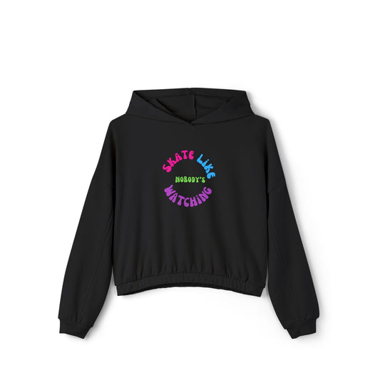 Women’s Cropped Colorful Skate Like Nobody's Watching Hoodie