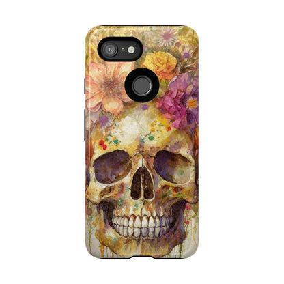 Unique Floral Skull Tough Phone Case