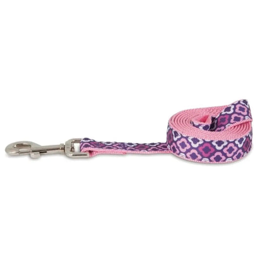 Aspen pet dog leash 1"X6" purple geo