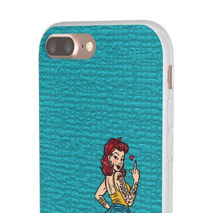Sassy Pin-Up Stupid Boys Teal Flexi Phone Case