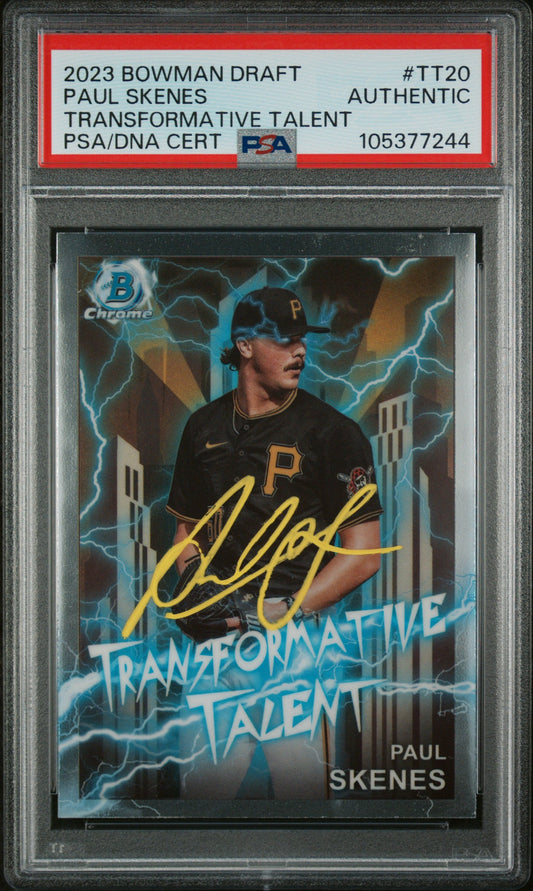 Graded 2023 Topps Bowman Draft Paul Skenes #TT20 Transformative Talent Rookie RC Baseball Card PSA Authentic Auto
