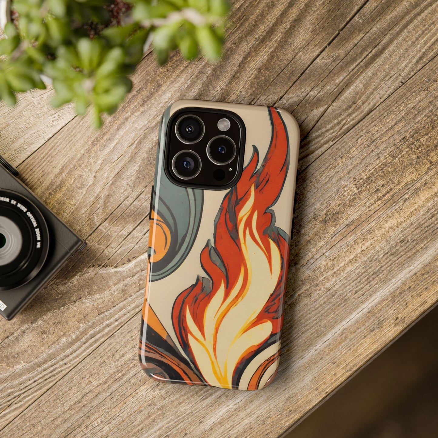 Artistic Flames Abstract Tough Phone Case