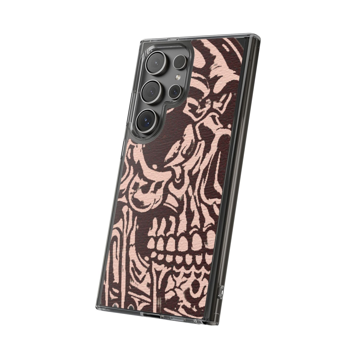 Gothic Abstract Skull Clear Phone Case
