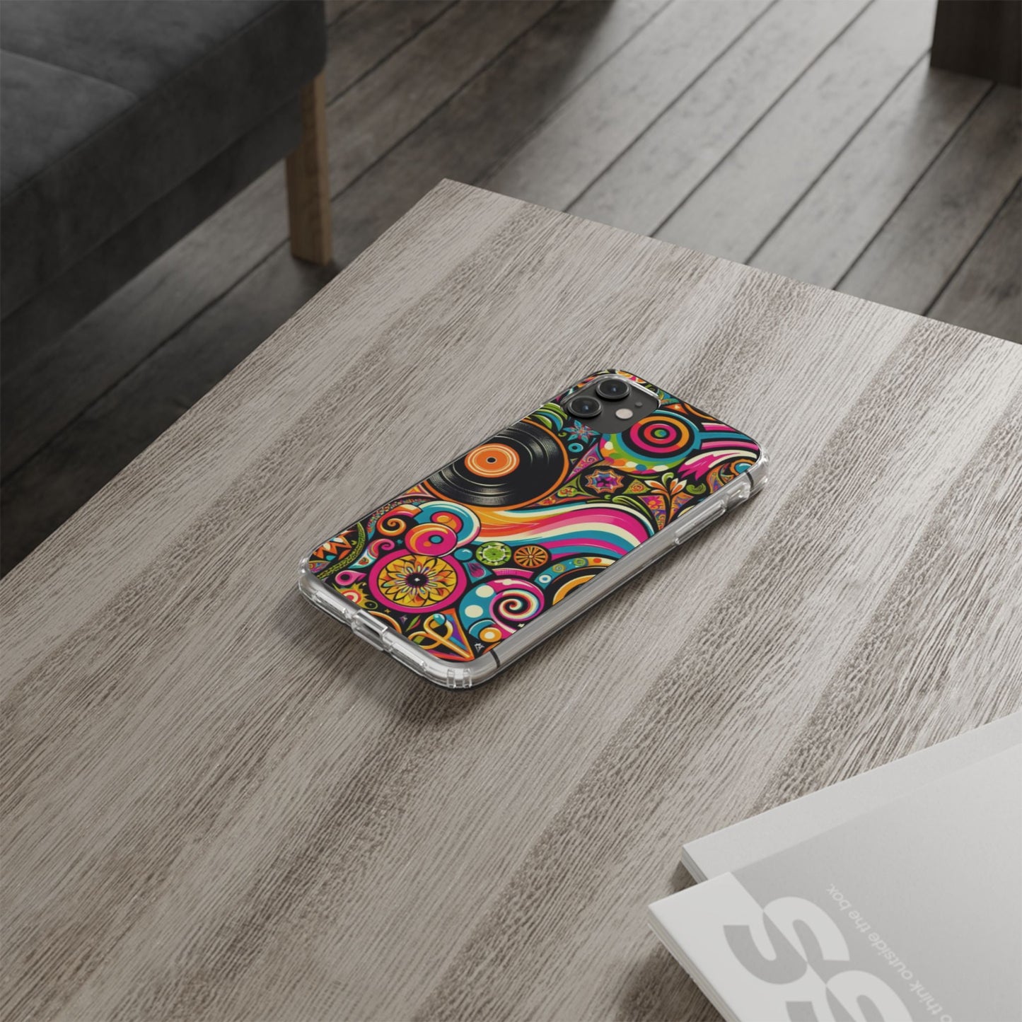 Colorful Vinyl Record Clear Phone Case