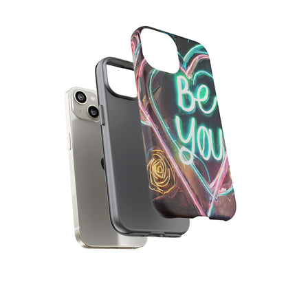 Be You Colorful Neon Heart Tough Phone Case