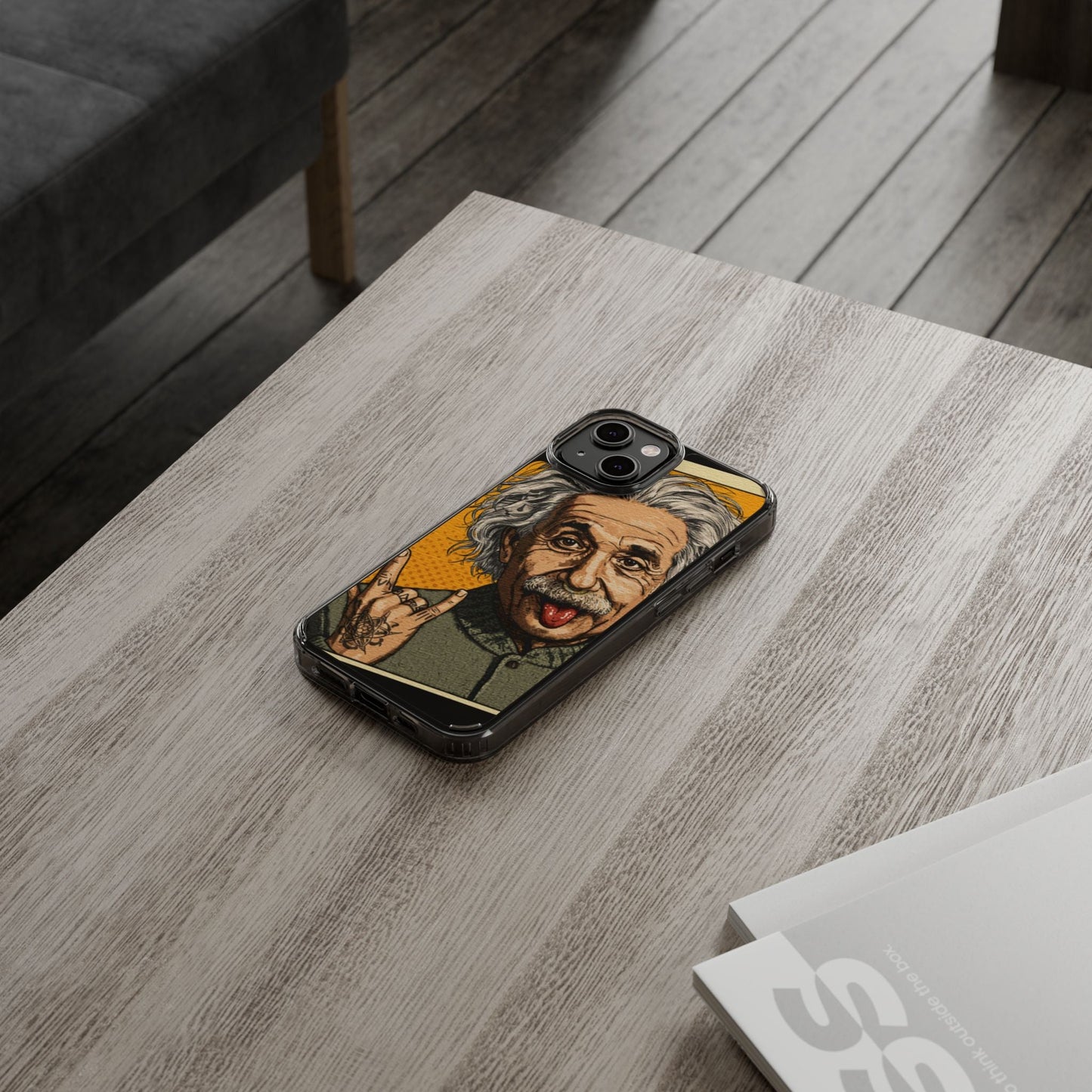 Edgy Einstein Clear Phone Cases