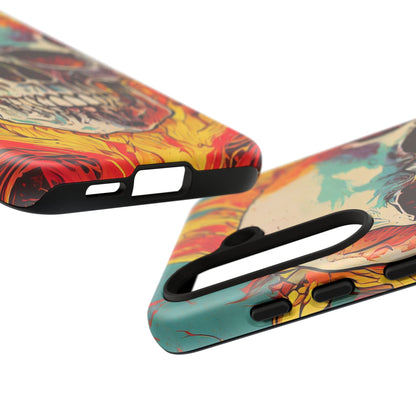 Flaming Skull Tough Phone Case