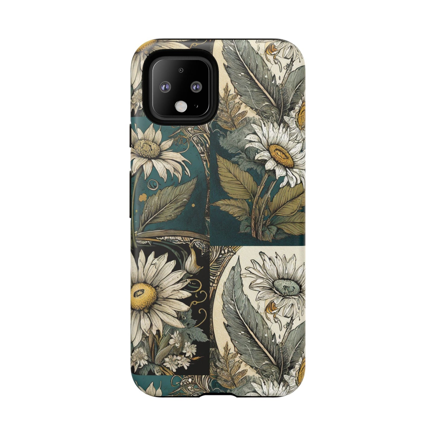 Abstract Teal Daisy Tough Phone Case