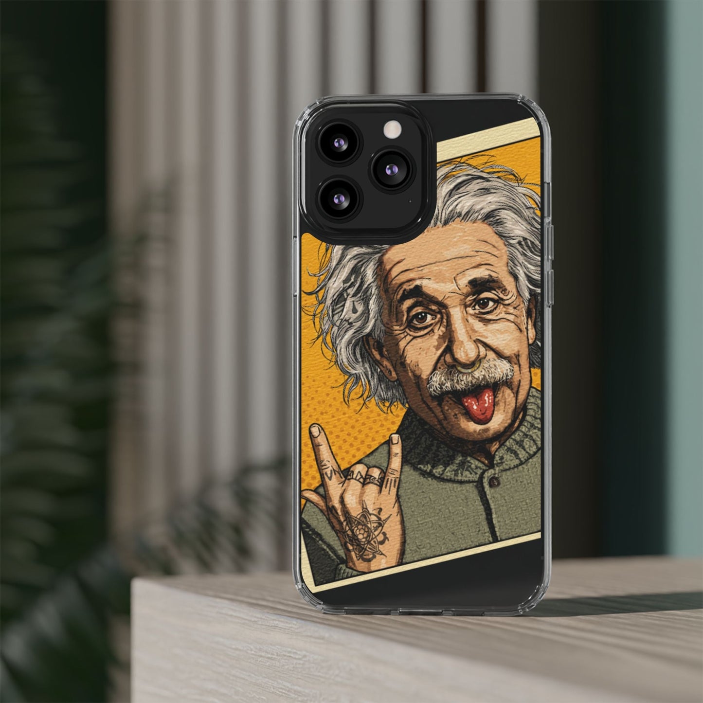 Edgy Einstein Clear Phone Cases