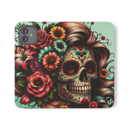 Sugar Skull Flip Wallet Phone Case