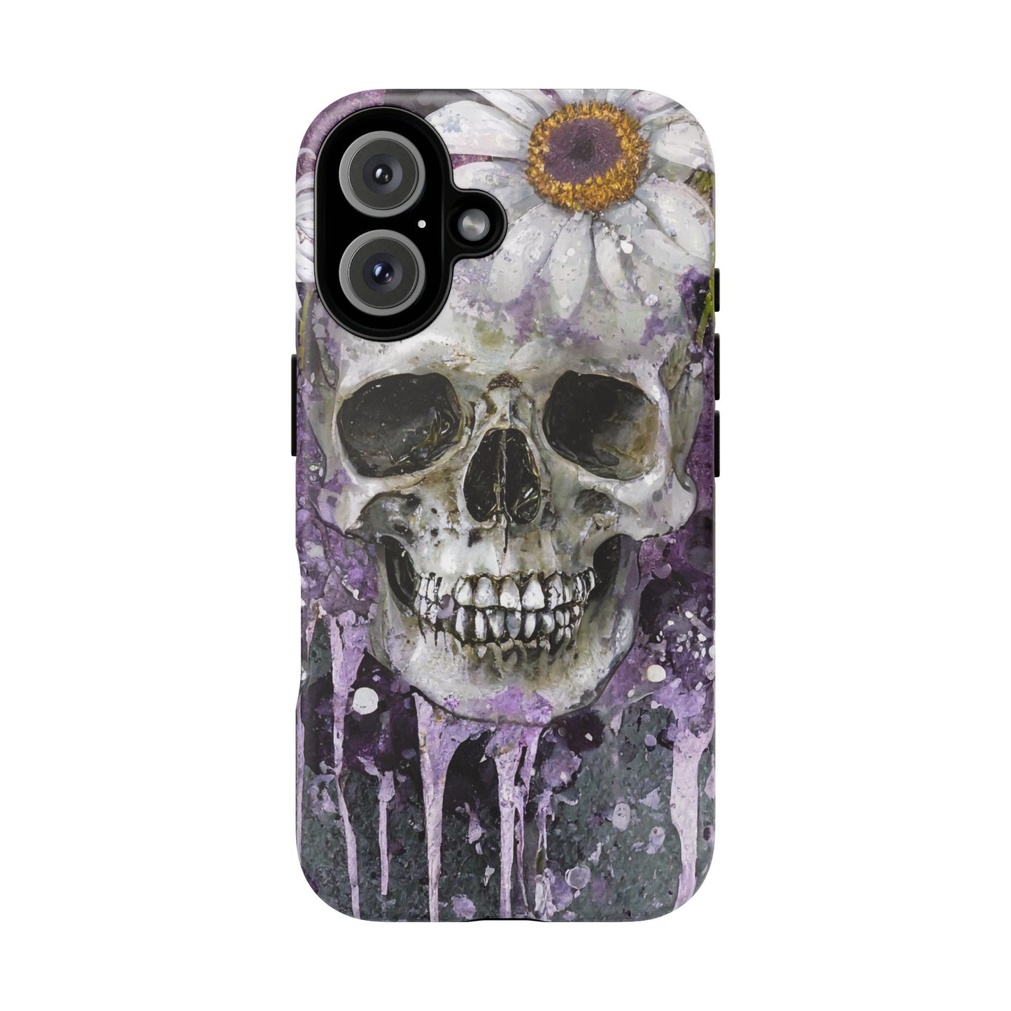 Plum Skull and Daisy Tough Phone Case