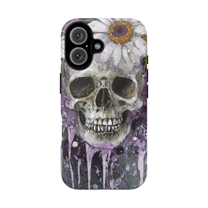 Plum Skull and Daisy Tough Phone Case