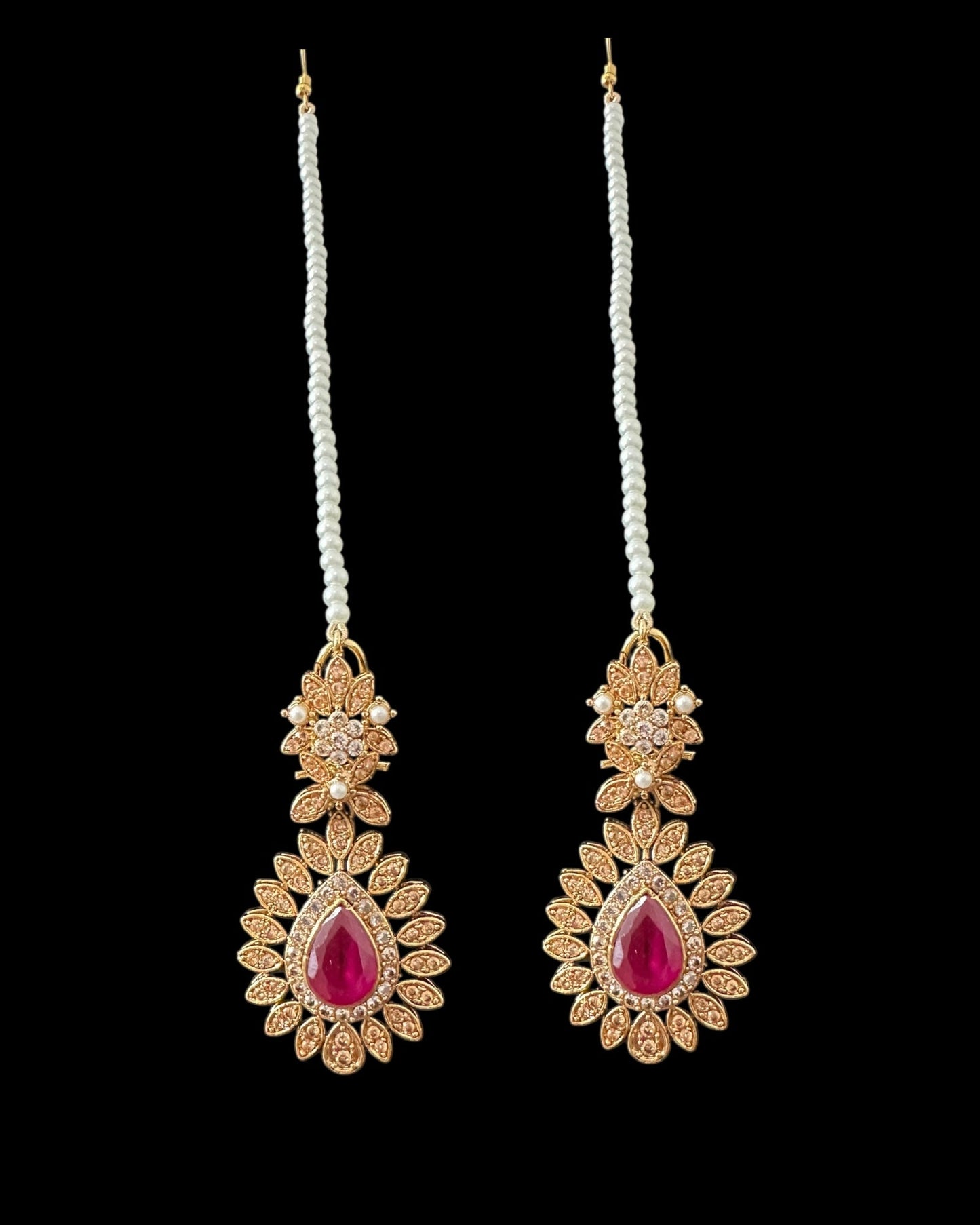 BR463 Ruby and zircon bridal set ( SHIPS IN 4 WEEKS )