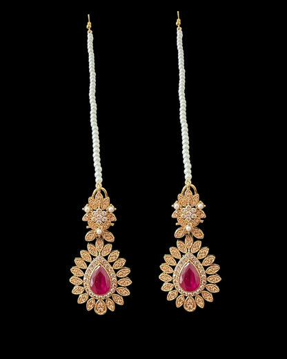 BR463 Ruby and zircon bridal set ( SHIPS IN 4 WEEKS )