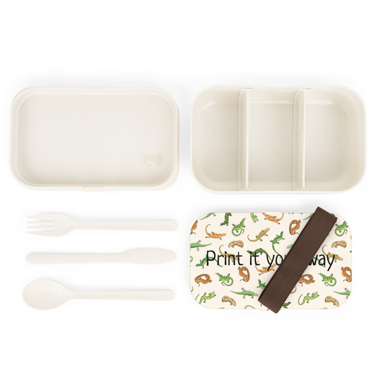 Customizable Illustrated Lizards Bento Lunch Box