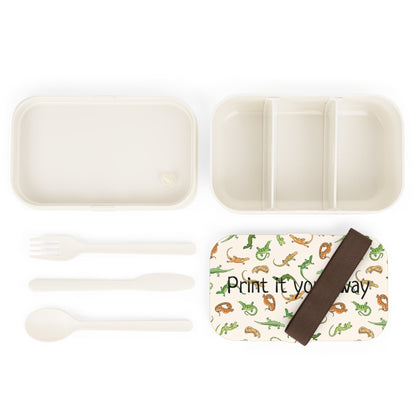 Customizable Illustrated Lizards Bento Lunch Box