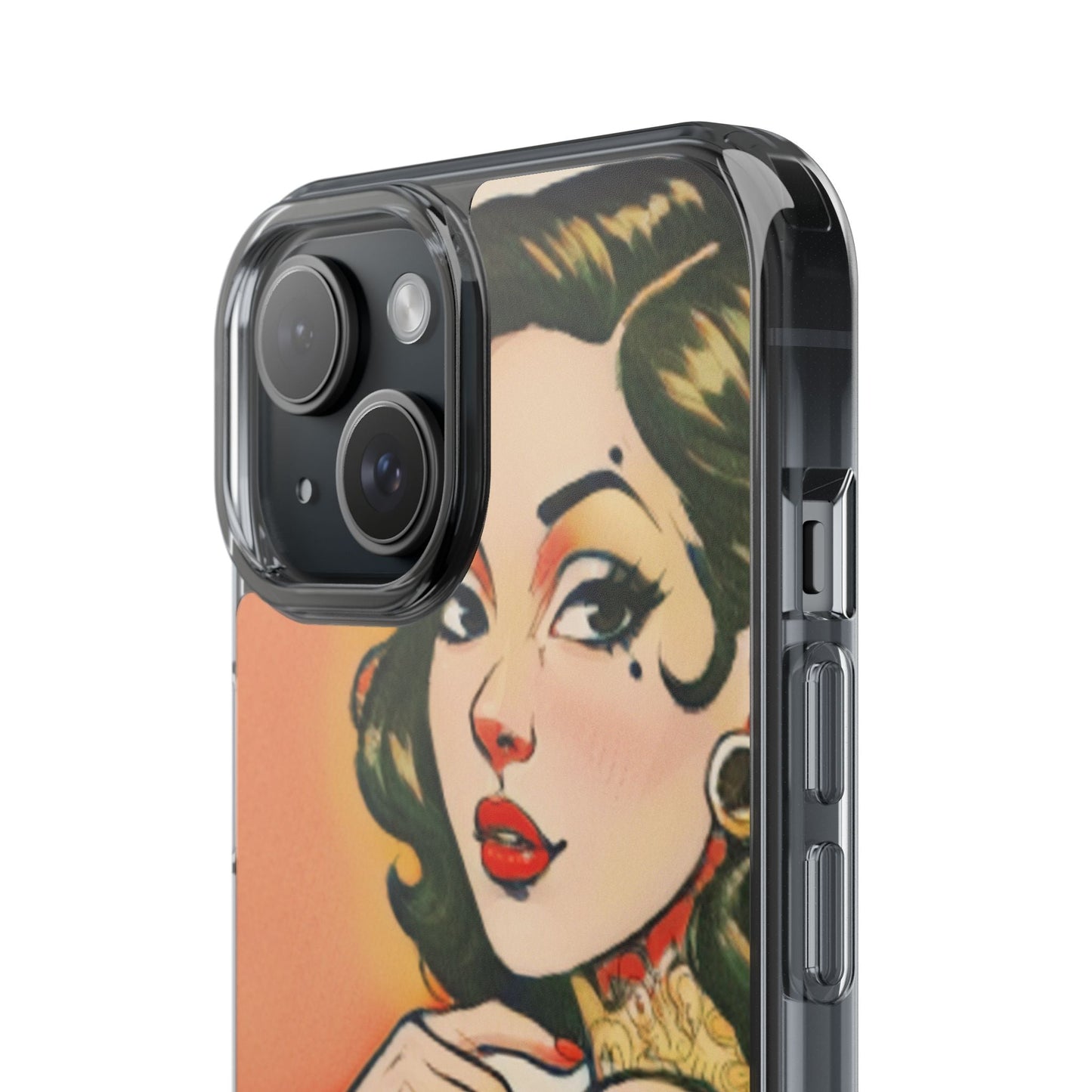 Retro Pin Up Clear Phone Case