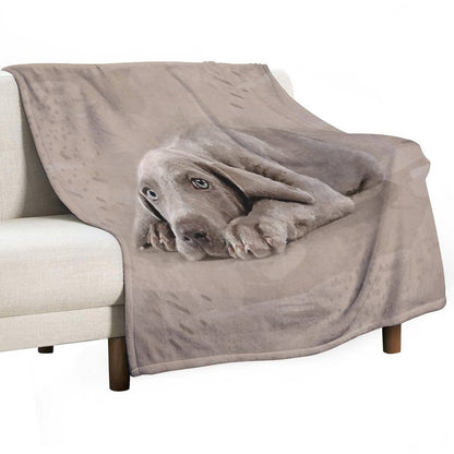 Weimaraner Puppy Throw Blanket