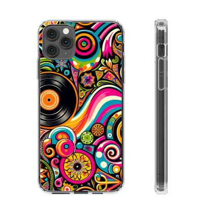 Colorful Vinyl Record Clear Phone Case