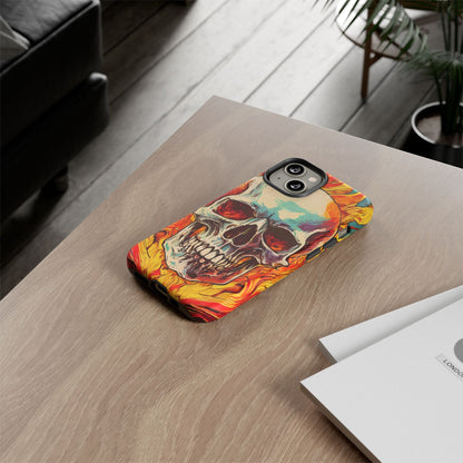 Flaming Skull Tough Phone Case