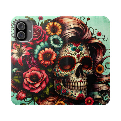 Sugar Skull Flip Wallet Phone Case