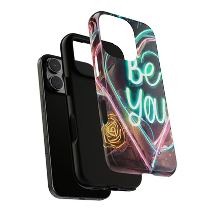 Be You Colorful Neon Heart Tough Phone Case
