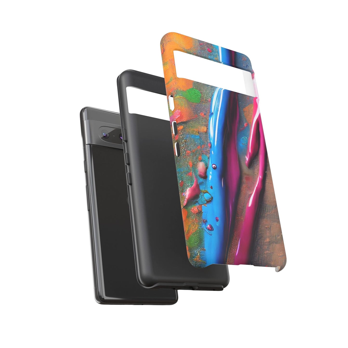 Colorful Artistic Paint Splatter Tough Phone Case