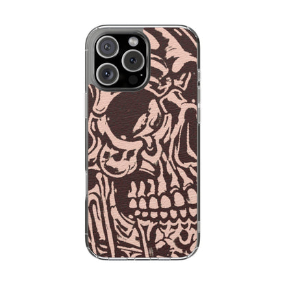 Gothic Abstract Skull Clear Phone Case