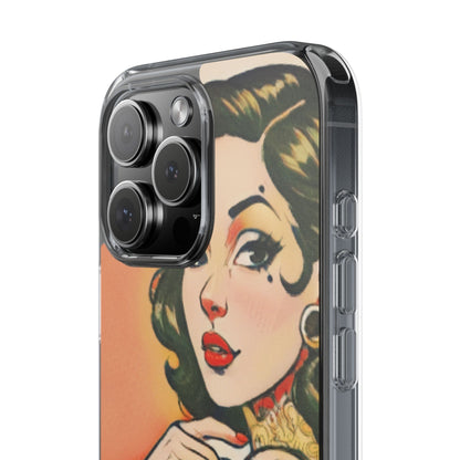 Retro Pin Up Clear Phone Case