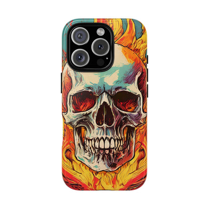 Flaming Skull Tough Phone Case