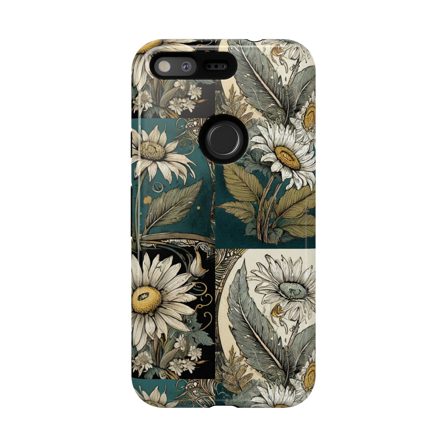 Abstract Teal Daisy Tough Phone Case