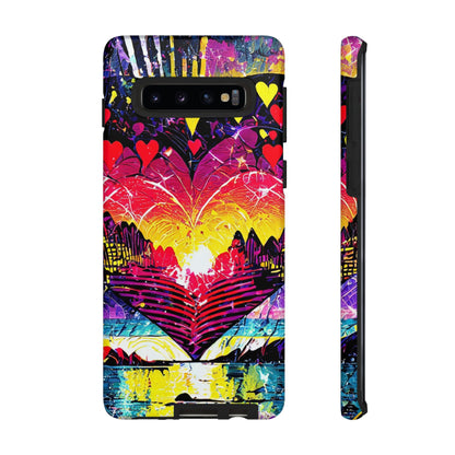 Vibrant Heart Sunset Tough Phone Case