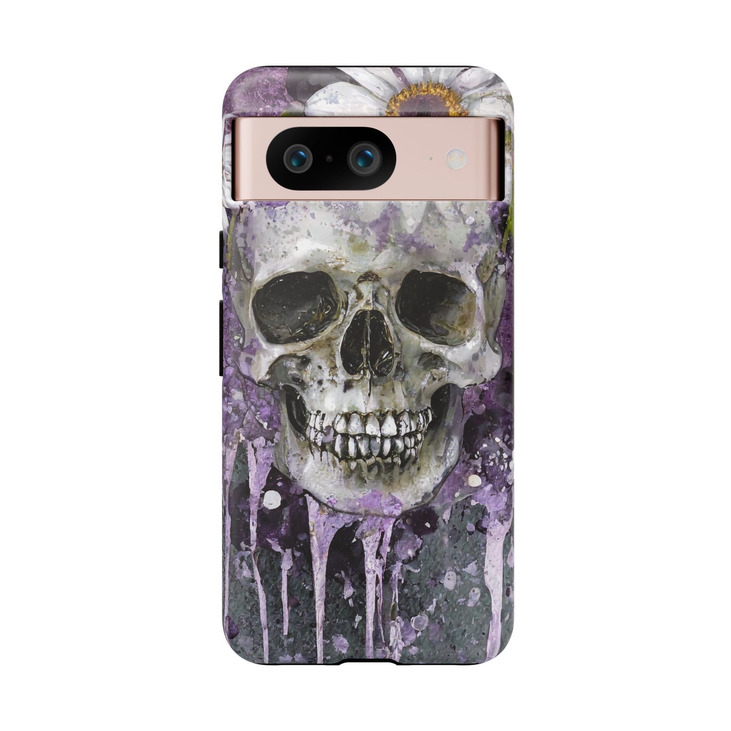 Plum Skull and Daisy Tough Phone Case