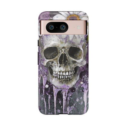 Plum Skull and Daisy Tough Phone Case