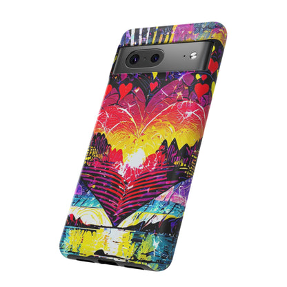 Vibrant Heart Sunset Tough Phone Case