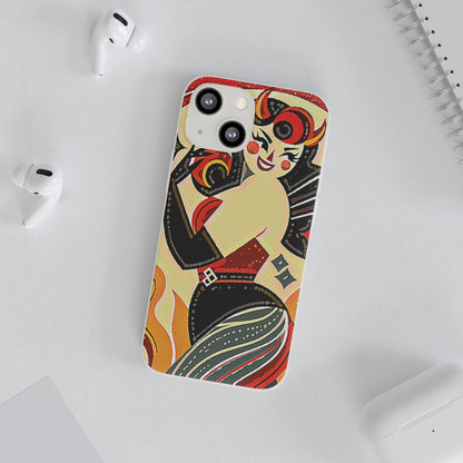 Red & Black Female Devil Flexi Phone Case