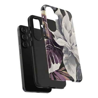 White & Plum Floral Tough Phone Case