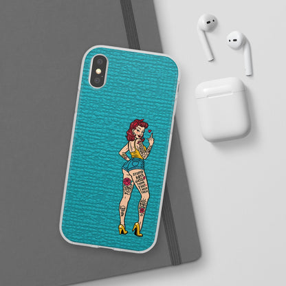 Sassy Pin-Up Stupid Boys Teal Flexi Phone Case