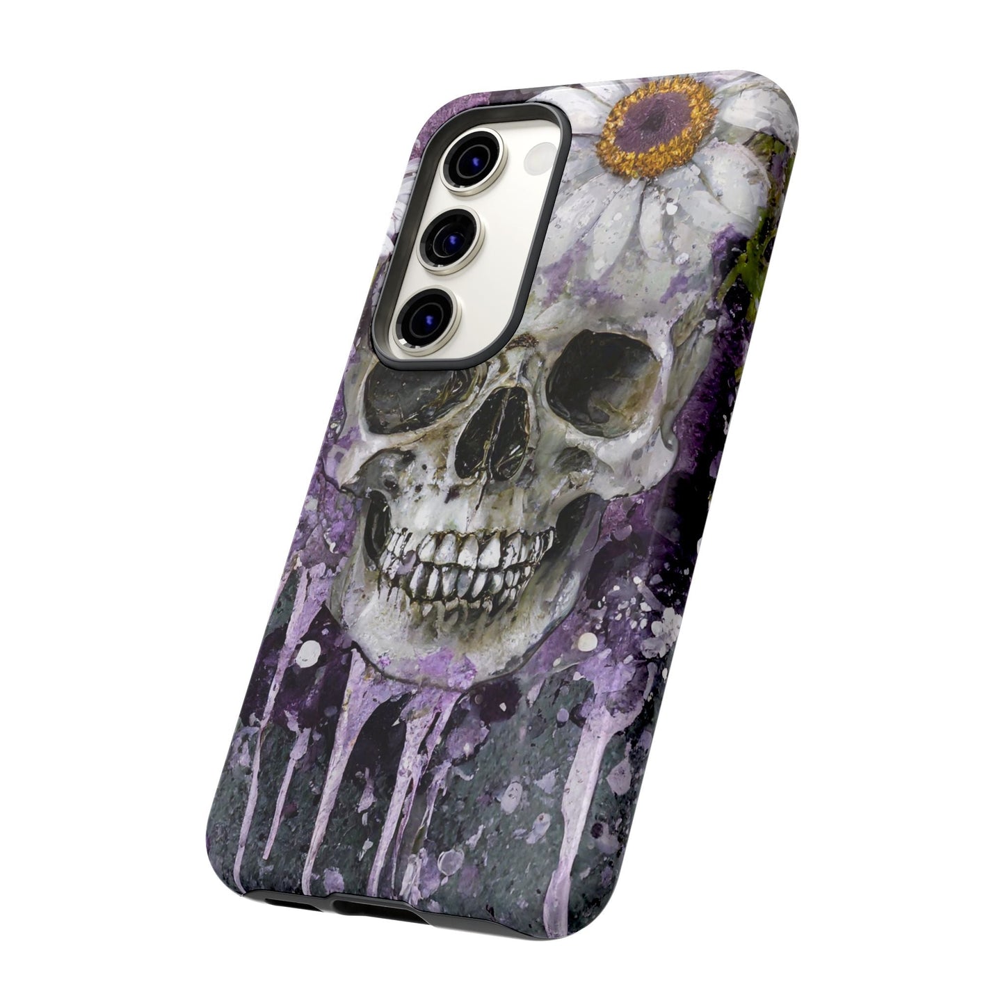 Plum Skull and Daisy Tough Phone Case
