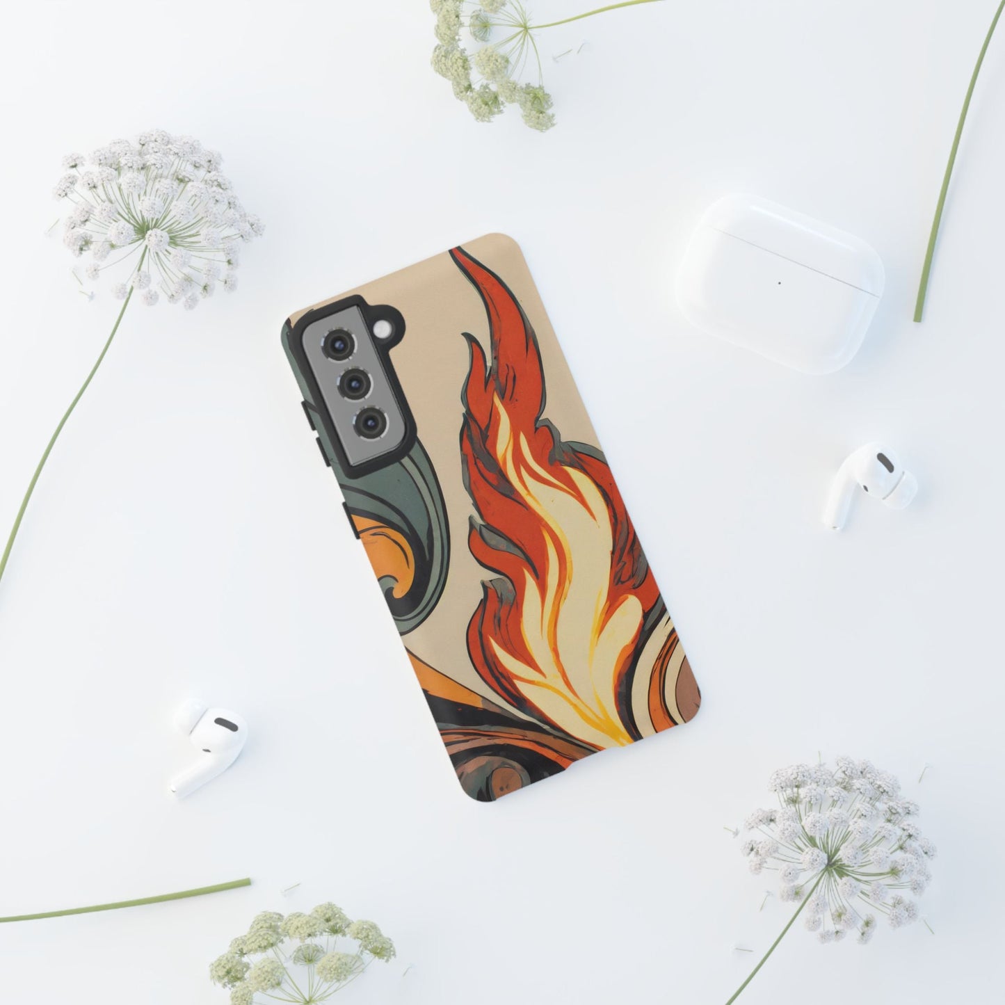 Artistic Flames Abstract Tough Phone Case