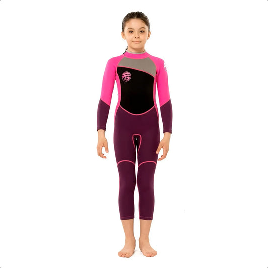 Girls 2.5mm Neoprene Full Wetsuit with Back Zipper